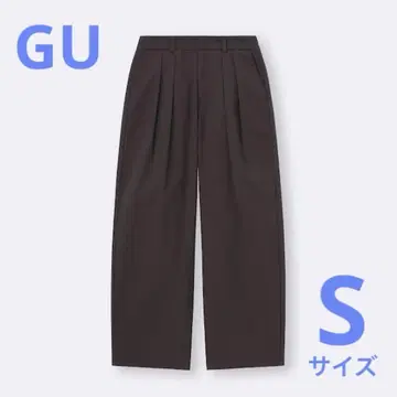 GU 지유 치노 배럴 레그 턱 팬츠 다크 브라운 S 사이즈