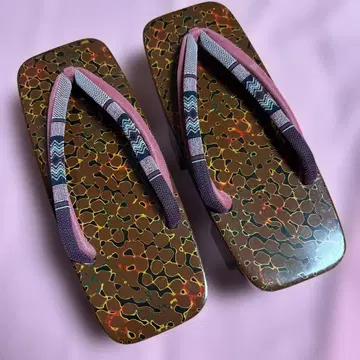 쓰가루 칠기 유카타 미사용 일본 나막신 22.5cm