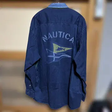 Nautica 노티카 멀티 컬러 스트라이프 셔츠 L 데님