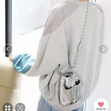 niko and... 오리지널 가는 코드 복조리 숄더백 N 실버