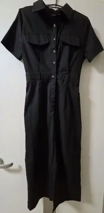 블랙 셔츠 원피스 반팔