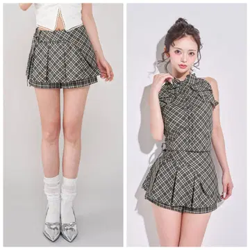 다리치 Darich 체크 스커트 라이크 숏팬츠 그레이 M