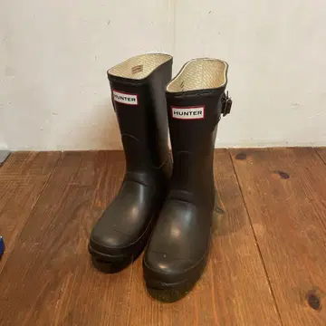 새상품급 Hunter 37 23cm 레인부츠 미들 올리브 그린