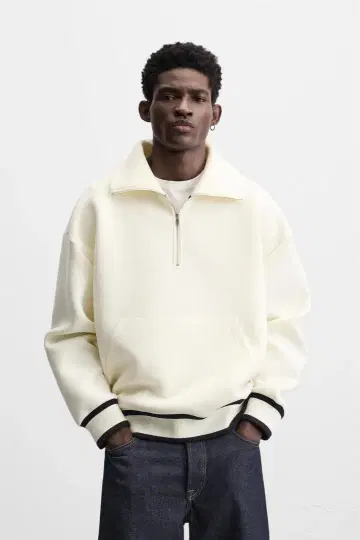 ZARA 자라 쿼터 지퍼 스웨트 셔츠 S 완판템