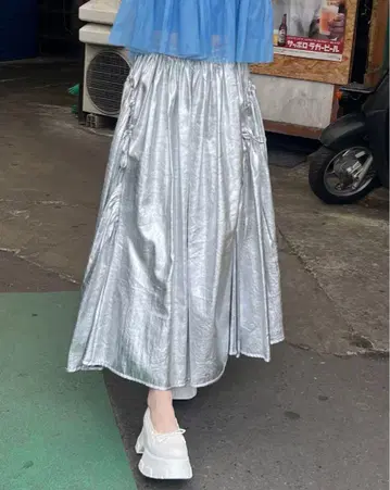 poppy SILVER GATHER RIBBON SKIRT