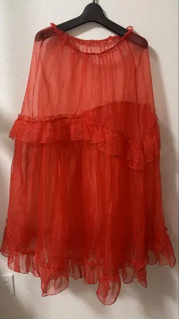 neith Sheer Organdy Skirt(Red)