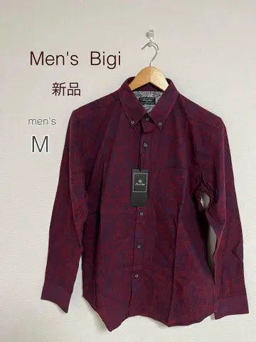 Men's Bigi 페이즐리 무늬 셔츠 M 새상품 남성용 Bigi