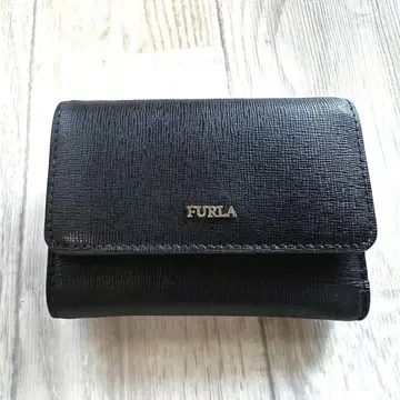 FURLA 블랙 3단 폴더형 가죽 지갑 블랙 여성용 미니