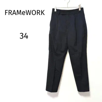 FRAMeWORK 프레임워크 네이비 테이퍼드 팬츠 턱 34