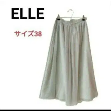 [ 새상품급 ] ELLE 엘르 라메 쉬폰 스커트 실버 38 허리밴딩 고급