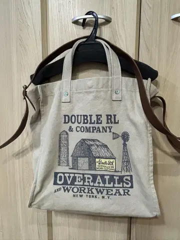 새상품급 DOUBLE RL 토트백 베이지