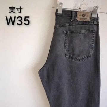 Wrangler 랭글러 테이퍼드 블랙 청바지 35인치 WR02