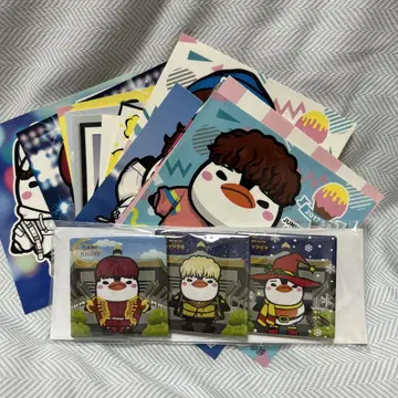 2PM 준호 캔뱃지 3개 세트와 쿠지 스티커
