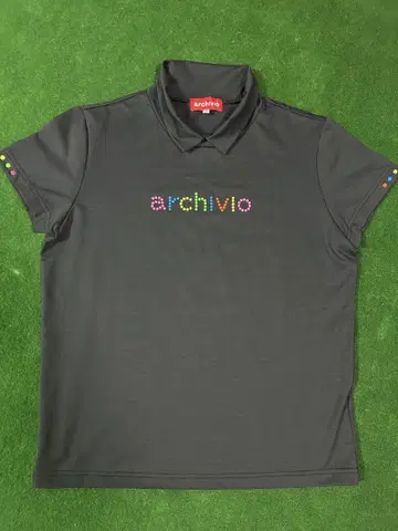 archivio 컬러풀 장식 피케 셔츠 블랙