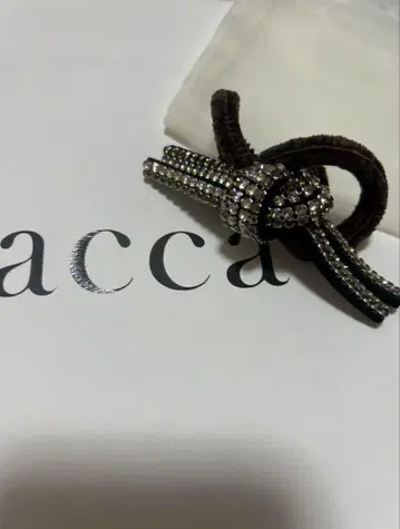 정리 희망!! acca 긴자 six 한정판!! 스톤 장식 브라운 머리끈