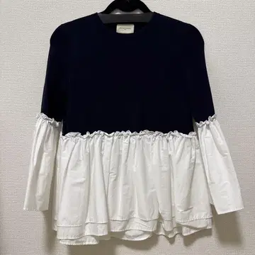 UNITED ARROWS LUXURY 프릴 콤비 니트