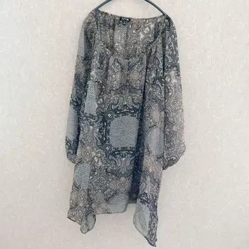 APT.9 페이즐리 무늬 오부 소매 셔츠 1X