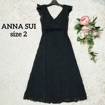 ANNA SUI 안나수이 나비 버터플라이 레이스 자수 롱 원피스