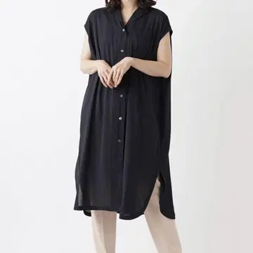 새상품 레리아 빅 사이즈 프론트 오픈 롱 블라우스 블랙 사이즈 17