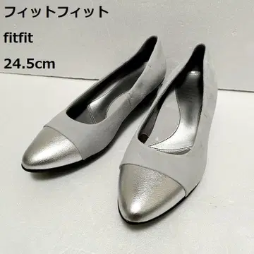 핏핏 스웨이드 펌프스 웨지솔 24.5cm 그레이