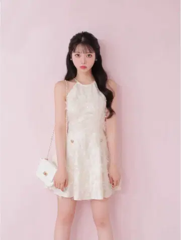 mmeeme Flower 튤 미니 원피스