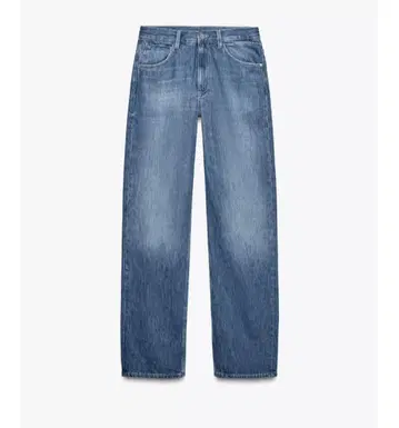 ZARA TRF 배기 스트레이트 미드 라이즈 청바지