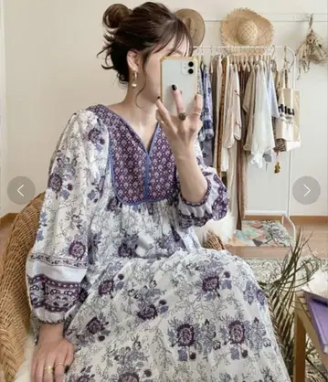 B.C STOCK Simplicite 플라워 패턴 보일 원피스