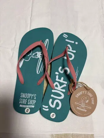 SNOOPY'S SURF SHOP 비치 샌들 사이즈 6