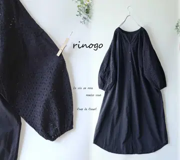 새상품 할인 여름 L 블랙 레이스 볼륨 슬리브 롱 셔츠 원피스