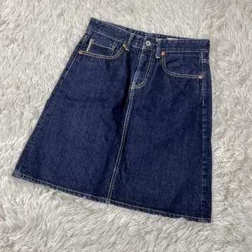 [ c5097 ] 무릎 기장 스커트 플레어 데님 캐주얼