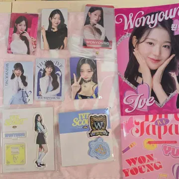 새상품 IVE WONYOUNG 아크릴 스탠드 와펜 카드 세트