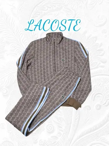 LACOSTE 라코스테 모노그램 자카드 트랙 자켓, 팬츠 세트