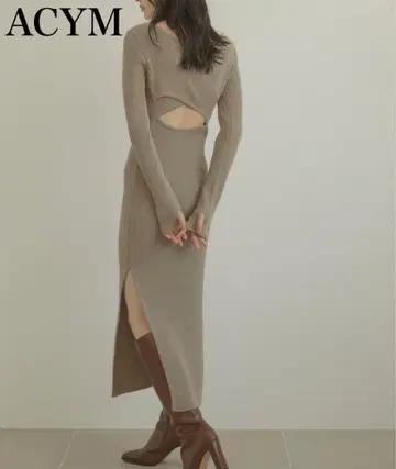 [ 새상품급 ] ACYM 아심 Back cross slit 원피스