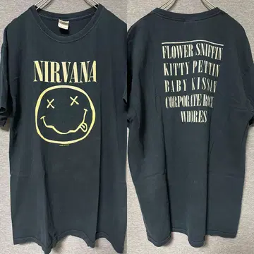 00s NIRVANA 닐바나 스마일 티셔츠 카피라이트 1992