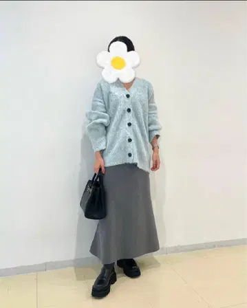 민트 그린 버튼 가디건