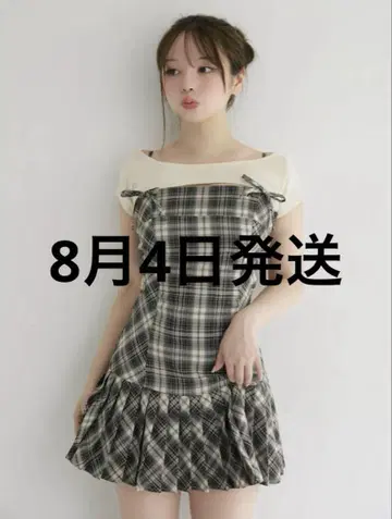 andmary Karen check mini dress