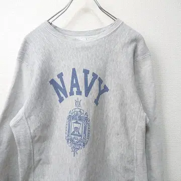 70년대 champion NAVY 맨투맨 스며듦 프린트 단색 택 S