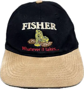 [ Fisher ] 자수 캡 블랙/베이지