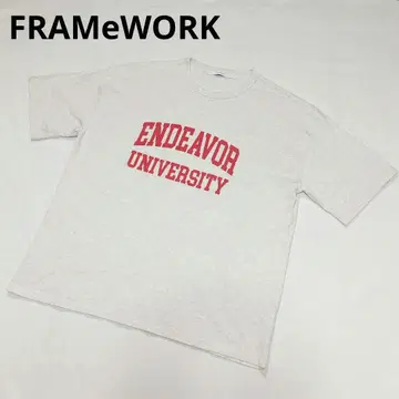 FRAMeWORK 오버 사이즈 T 칼리지 로고 멜란지 그레이