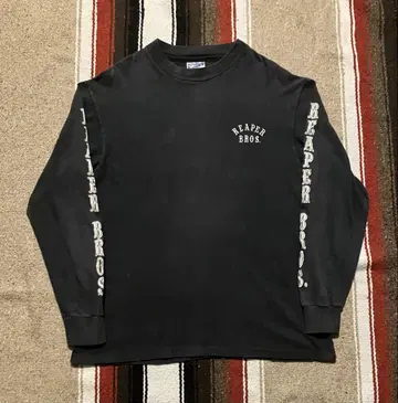 USA제 Hanes BEEFY 긴팔 티셔츠 L 블랙 80s