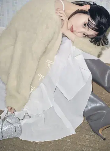 SNIDEL 리본 가디건