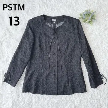 PSTM 노카라 자켓 시어 일본제 블랙 13 리본 어깨 패드