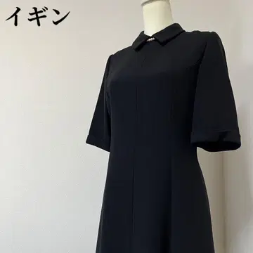 [ 새상품급 ] 이긴 블랙 포멀 원피스 롱 기장 A라인 카라 부착
