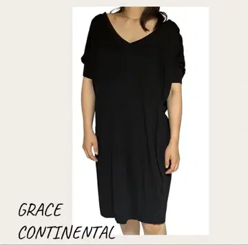 GRACE CONTINENTAL 블랙 니트 원피스