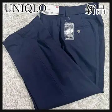 [택 포함 새 상품] UNIQLO 유니클로 네이비 턱 와이드 팬츠