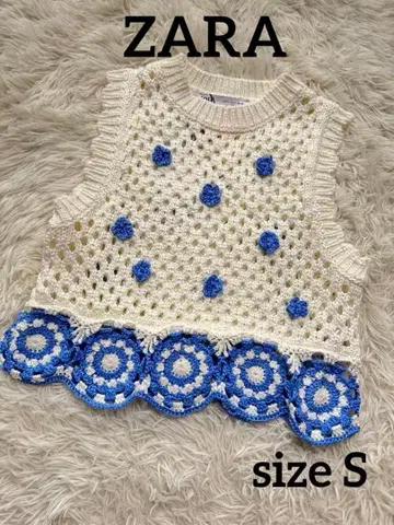 새상품 ZARA HANDCRAFTING 자라 플라워 니트 베스트