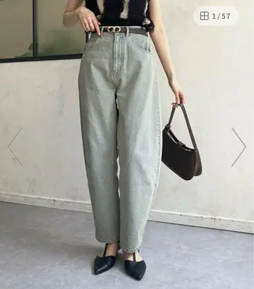 Thevon. 커브 데님 팬츠 세본 청바지 색스 블루