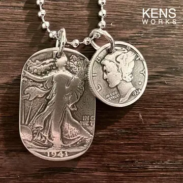 USA 워킹 리버티 은화 & 머큐리 다임 은화 목걸이