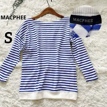 MACPHEE 맥피 코튼 보더 티셔츠 7부 소매 여성용 S