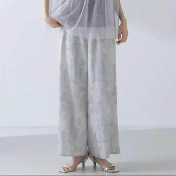 프린트 새틴 이지 팬츠